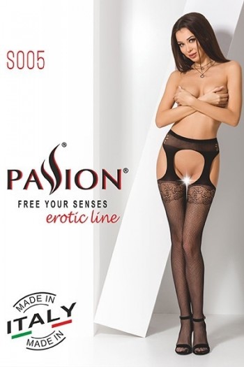 Collants ouverts S005 - Blanc | Passion bodystockings 2