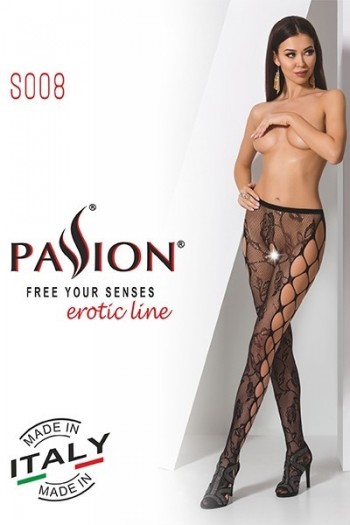 Collants ouverts S008 - Blanc | Passion bodystockings 2