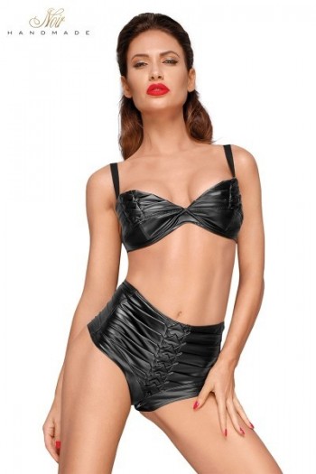 Short taille haute échancré | Noir HandMade