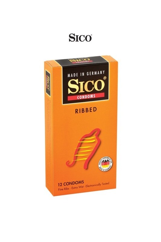 12 préservatifs Sico RIBBED - Préservatifs - MyLibido