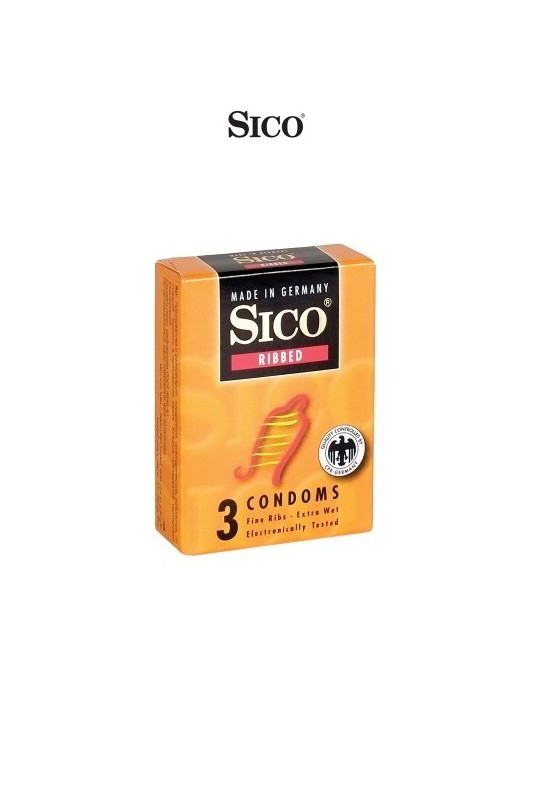 3 préservatifs Sico RIBBED | Sico
