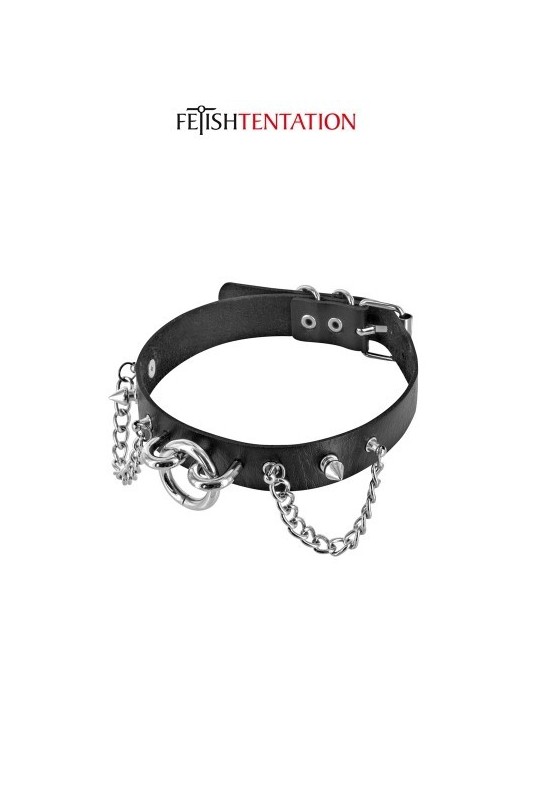 Collier avec pointes et chaines - Fetish Tentation - 1 Collier avec pointes et chaines - Fetish Tentation - 1