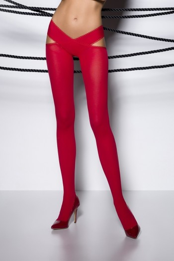 Collants ouverts TI005 - rouge | Passion bas et collants