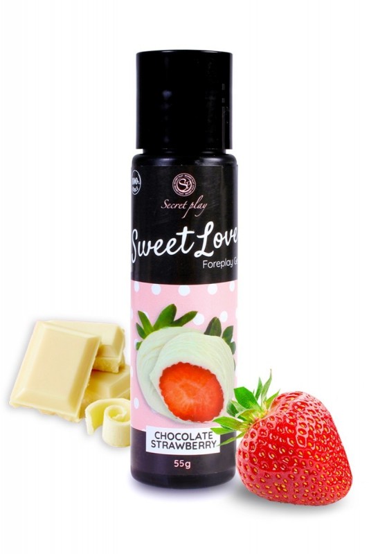 Lubrifiant comestible fraise & chocolat blanc - 60ml - Gel & Lubrifiant - MyLibido