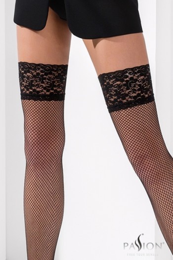 Bas résille autofixants ST020 Noir | Passion bas et collants 2