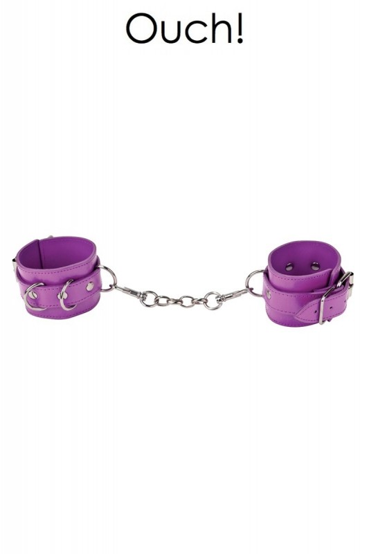 Menottes en cuir violet