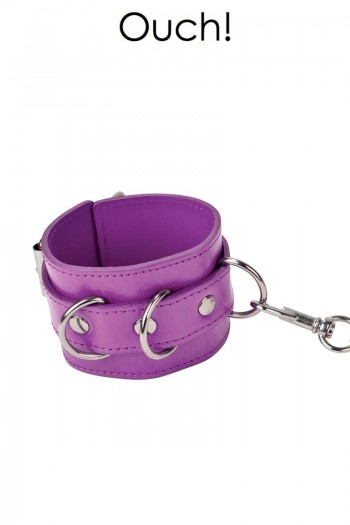 Menottes en cuir violet | Ouch! 2