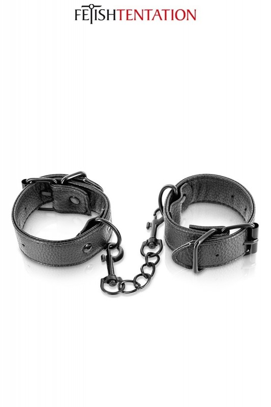Menottes BDSM simili cuir | Fetish Tentation