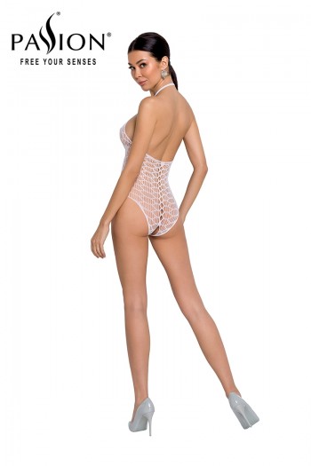 Body résille dos nu blanc - BS087 | Passion bodystockings 2