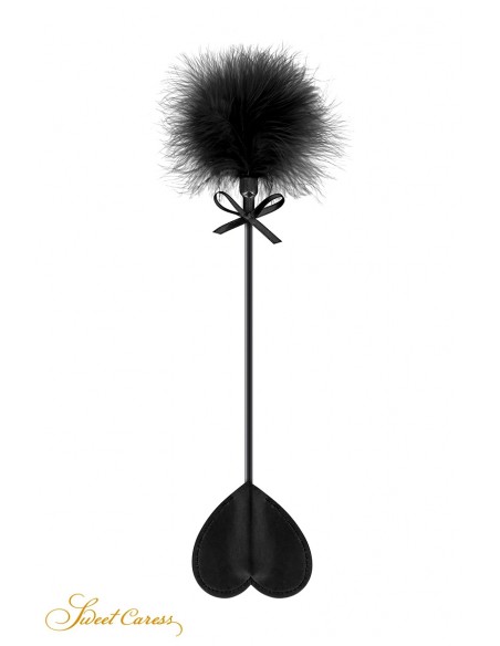 Cravache coeur noire et pompon doux sexy | Sweet Caress | Sweet Caress Cravache coeur noire et pompon doux sexy | Sweet Caress | Sweet Caress