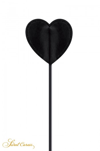 Cravache coeur noire et pompon doux sexy | Sweet Caress | Sweet Caress 2
