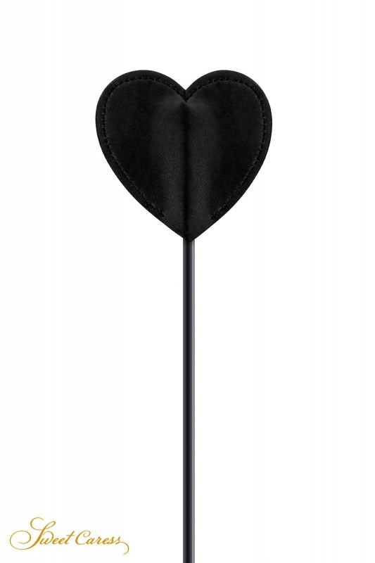 Cravache coeur noire et pompon doux sexy | Sweet Caress | Sweet Caress