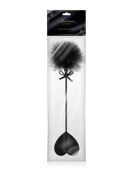 Cravache coeur noire et pompon doux sexy | Sweet Caress | Sweet Caress Cravache coeur noire et pompon doux sexy | Sweet Caress | Sweet Caress