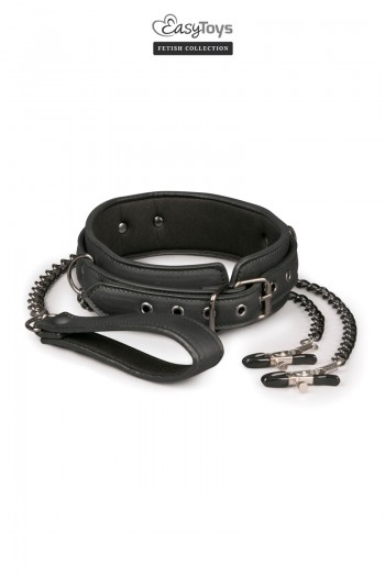 Coffret BDSM collier, laisse et chaînes de seins | Easytoys | Easytoys Fetish Collection