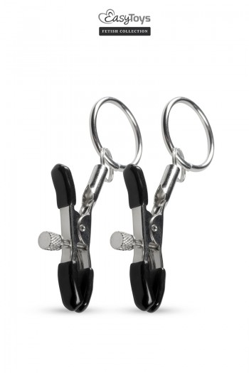 Pinces à tétons métalliques avec anneau | Easytoys | Easytoys Fetish Collection 2