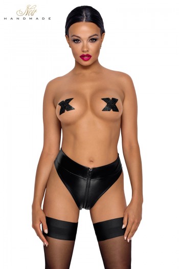 Culotte wetlook zipée F260 | Noir HandMade