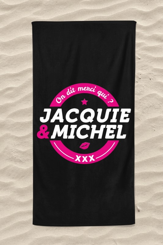 Serviette de plage logo Jacquie et Michel Classique | Jacquie & Michel