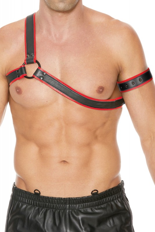 Gladiator harnais rouge et noir | Ouch! | Ouch!