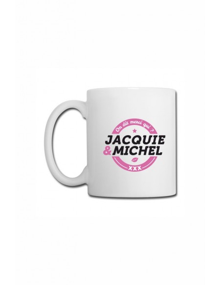 Mug J&M blanc avec logo rond | Jacquie & Michel