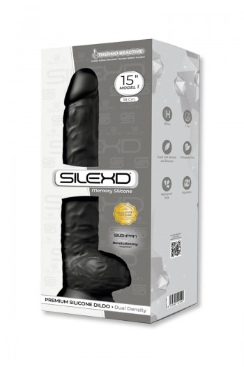 Gode double densité XXL 38 x 6 cm - Noir | SilexD 2