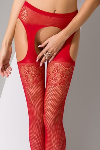 Collants ouverts S005 - Rouge | Passion bodystockings 2
