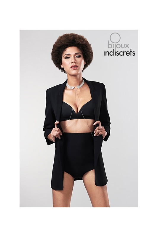 Collier en chainettes métalliques argentées | Bijoux Indiscrets