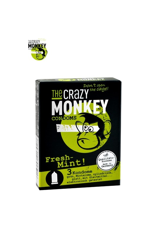 3 Préservatifs Crazy Monkey Menthe Fraiche