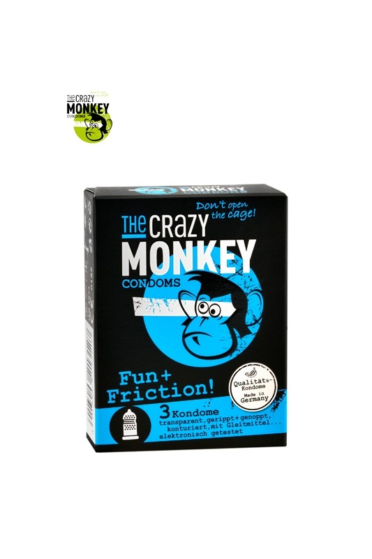 3 Préservatifs Crazy Monkey Fun & Friction