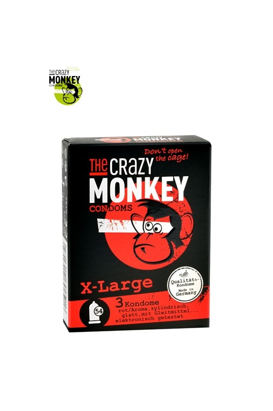 Lot de 3 Préservatifs X-Large Crazy Monkey | The Crazy Monkey