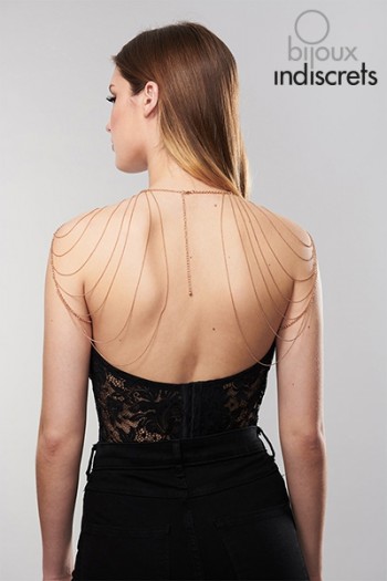 Bijoux épaules & dos en chainettes métalliques dorées | Bijoux Indiscrets 2