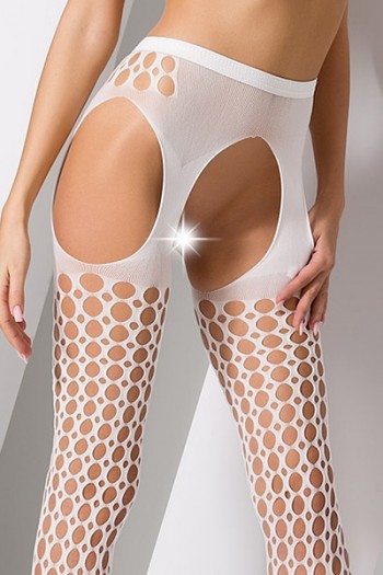 Collants ouverts S006 - Blanc | Passion bodystockings 2
