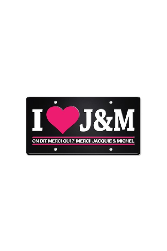 Plaque métal I love J&M