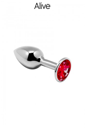 Bijou anal rouge M - Plug métal | Alive