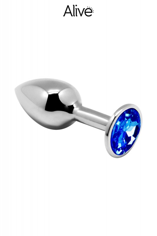 Bijou anal bleu L - Plug métal | Alive