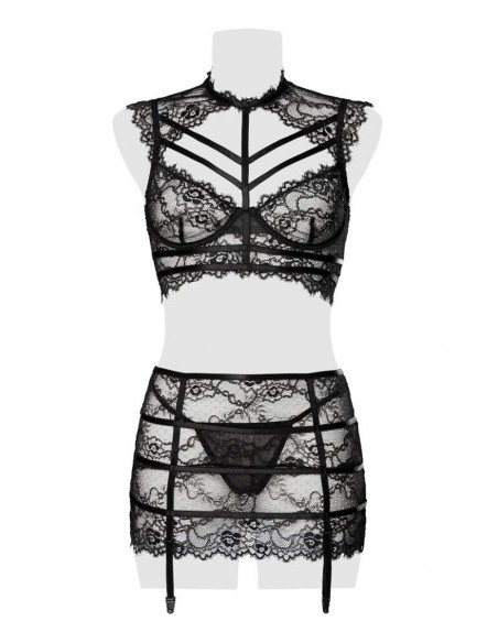 Ensemble clubwear jupe à jarretelles et top dentelle | Grey Velvet Ensemble clubwear jupe à jarretelles et top dentelle | Grey Velvet
