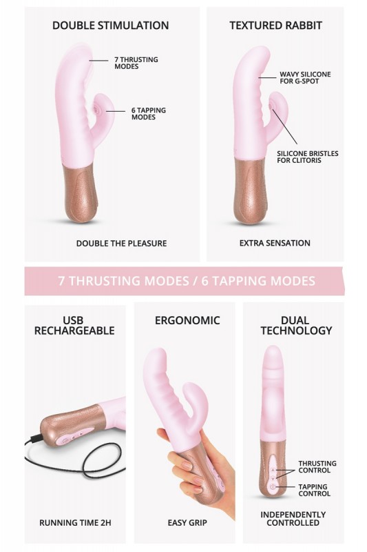 Sassy Bunny rose - Vibro Rabbit va-et-vient | Love to Love