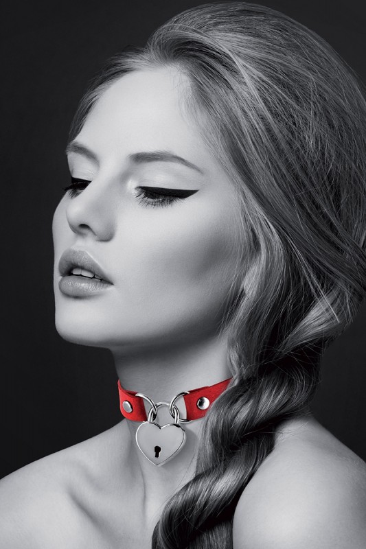Collier choker rouge et cadenas coeur | Bijoux pour toi