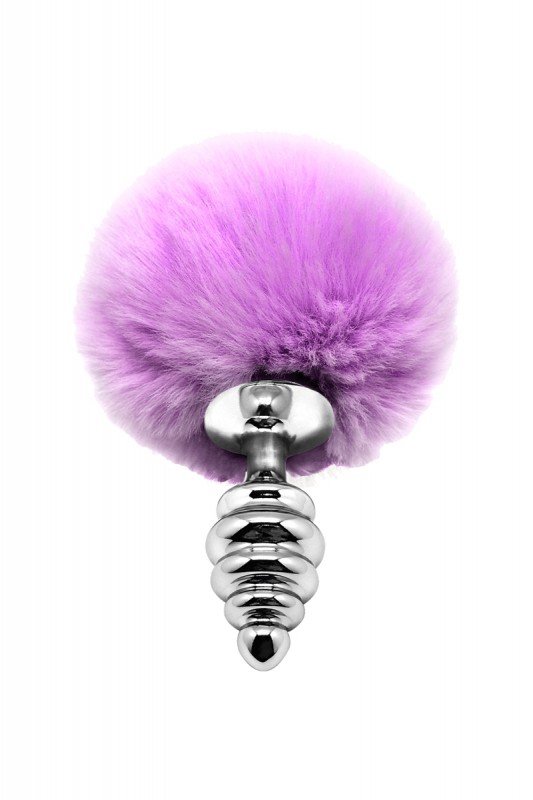 Plug métal à pompon mauve - Fluffy Twist S | Alive