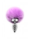 Plug métal à pompon mauve - Fluffy Twist S | Alive