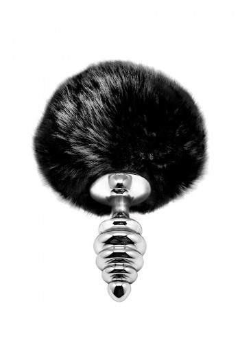 Plug métal à pompon noir - Fluffy Twist S | Alive