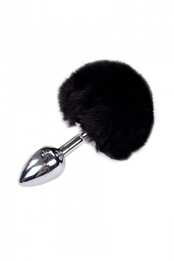 Plug métal à pompon noir - Fluffy S | Alive