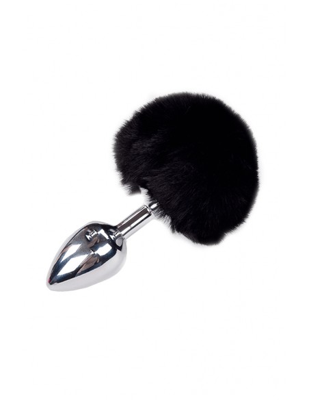 Plug métal à pompon noir - Fluffy M | Alive
