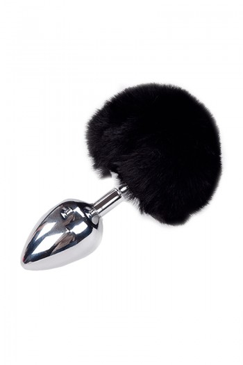 Plug métal à pompon noir - Fluffy L | Alive