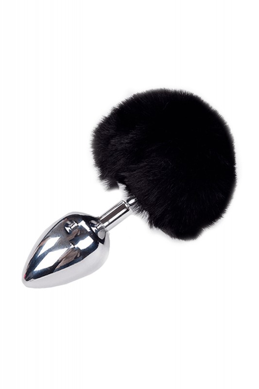 Plug métal à pompon noir - Fluffy L | Alive