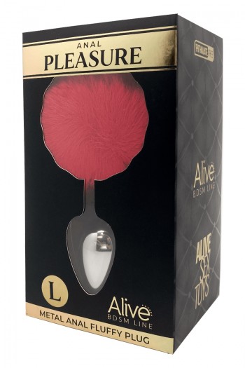Plug métal à pompon rouge - Fluffy L | Alive 2