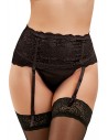 Porte-jarretelles dentelle noire et string | Paris Hollywood