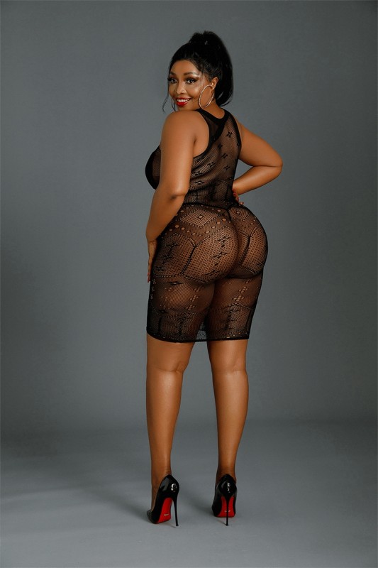 Robe résille grande taille - Moonlight N°06 | MoonLight Lingerie