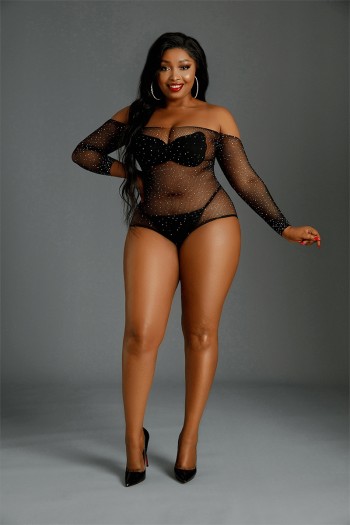 Body résille brillant grande taille - Moonlight N°09 | MoonLight Lingerie