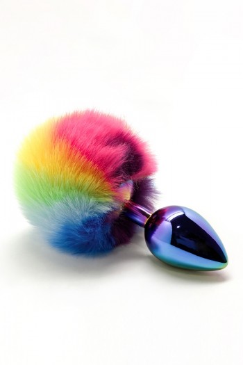 Plug métal pompon coloré taille L | Wooomy