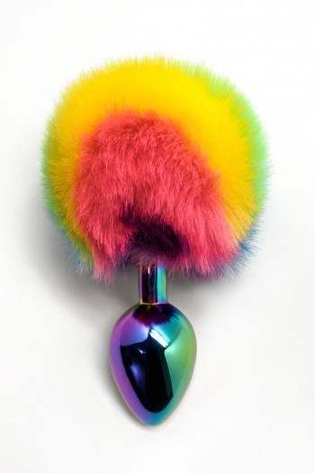 Plug métal pompon coloré taille L | Wooomy 2